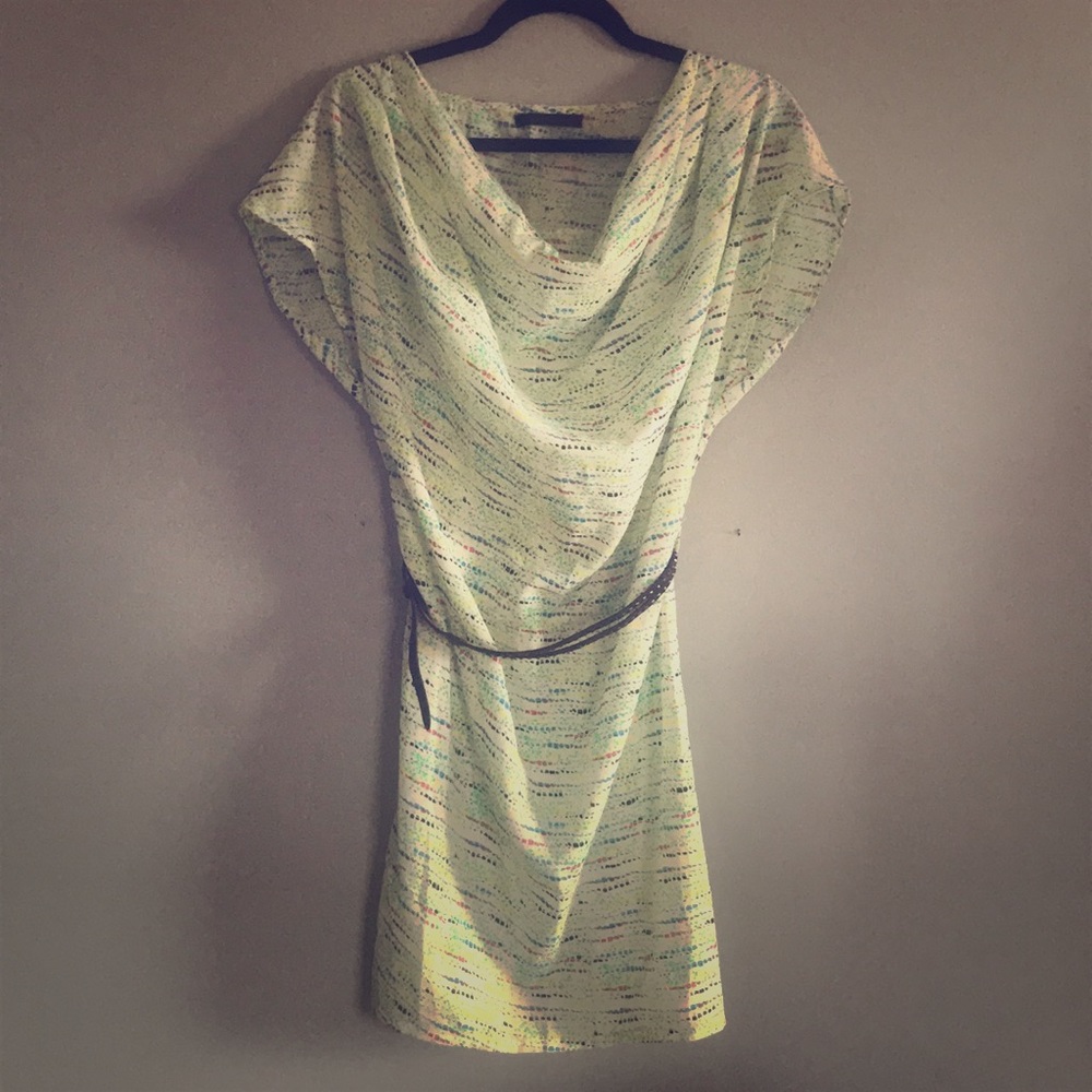 New York boutique print dress with belt. Size S